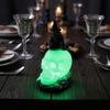Halloween Totenkopf Statue, Gruselige Harz Hexe Totenkopf Figur, Gotische Skelett Skulptur für Regal, Schreibtisch, Zuhause, Büro Dekoration
