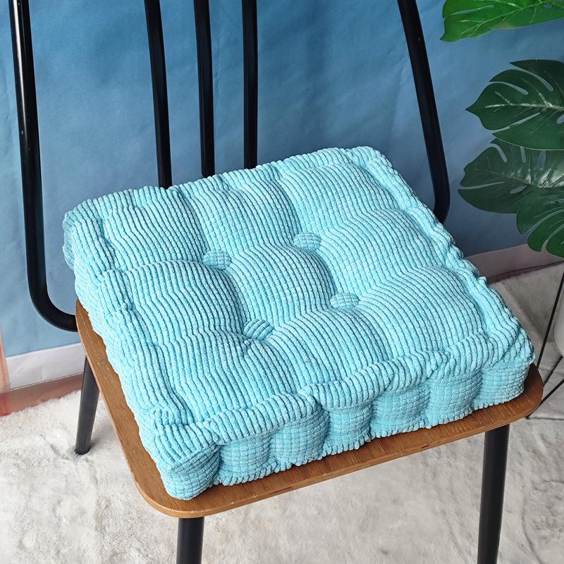 Blue Corn Grain Square Seat Cushion 38x38cm, Polyester Fiber Chair Pad for Office Living Room Bedroom Car Seat
