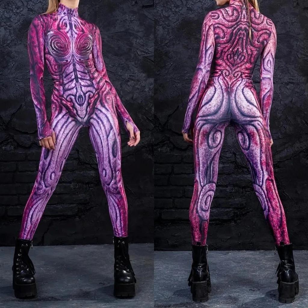 Costume de Scenă cu Imprimare Digitală 3D pentru Adulți Eveniment de Halloween Carnaval Petrecere Tematică Costum Cosplay Joc de Rol Salopetă