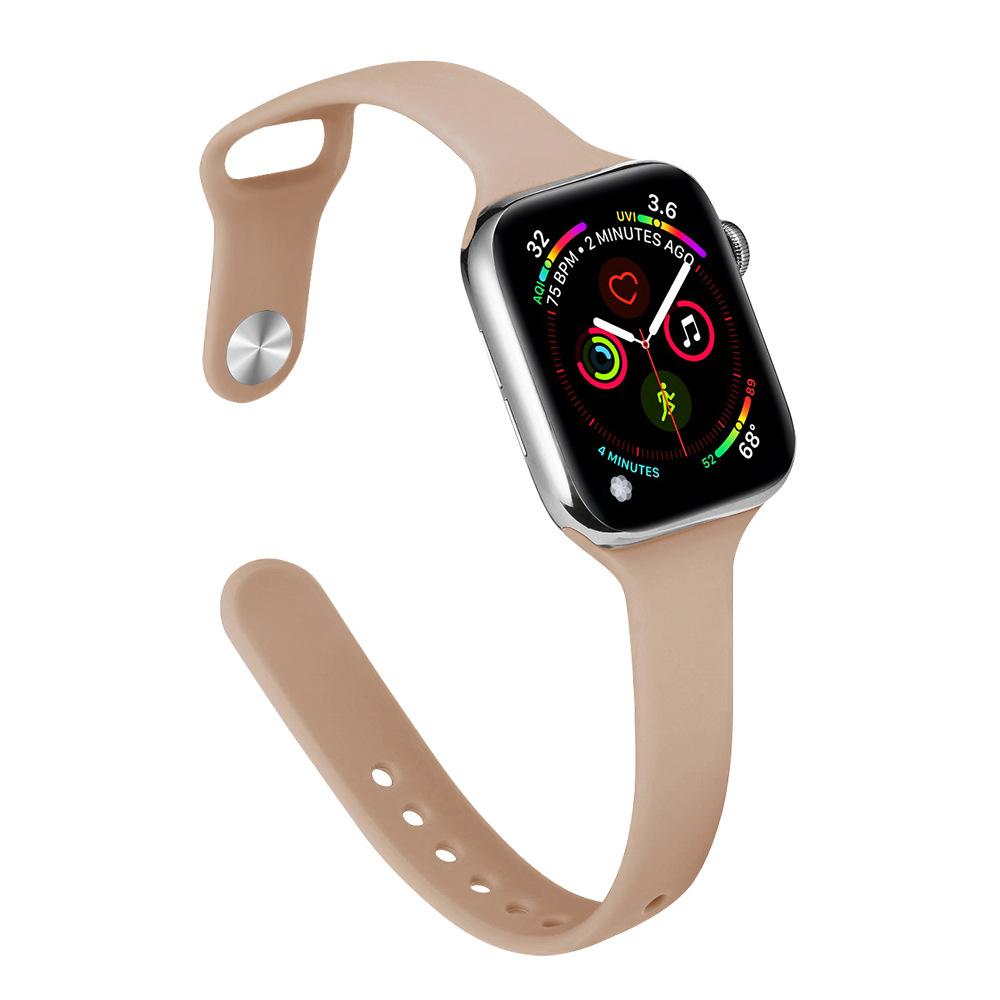 Slim Waist Silicone Watch Strap for Apple Watch Series 1-12, Ultra 1-3, SE3