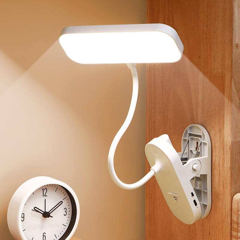 Xiaomi USB Rechargeable Clip-on LED Desk Lamp, Eye-Caring Reading Light for Students, Dorm Bedroom Desk Study Office Portable Lamp