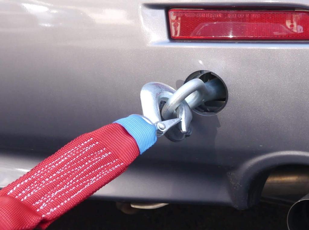 Emerson EM-372 Telescopic Towing Rope for Cars, 2T, Extended 1.6 ft (4 m), White