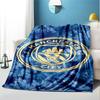 Football Team City FC Pattern Blanket for Home Decoration, Bed, Sofa, Car Travel, Camping, Suitable for All Seasons, Birthday Christmas Gift