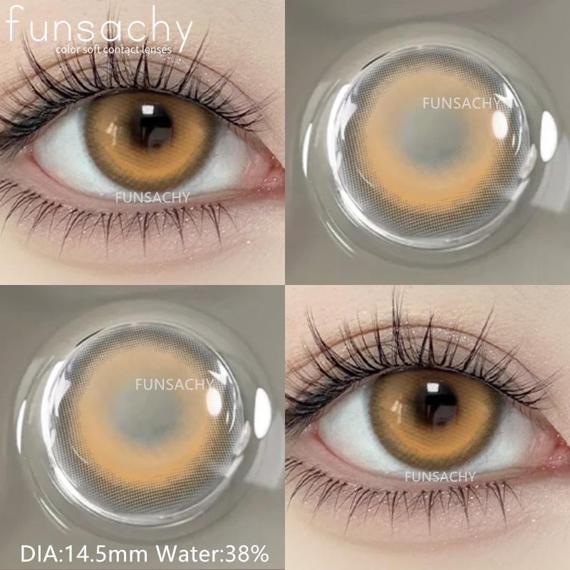 FUNSACHY 1 Paar Naturfarbige Kontaktlinsen für Augen Braune Linsen Farbige Linse Koreanische Blaue Linsen Graue Jahreslinsen Augen Make-up Linse