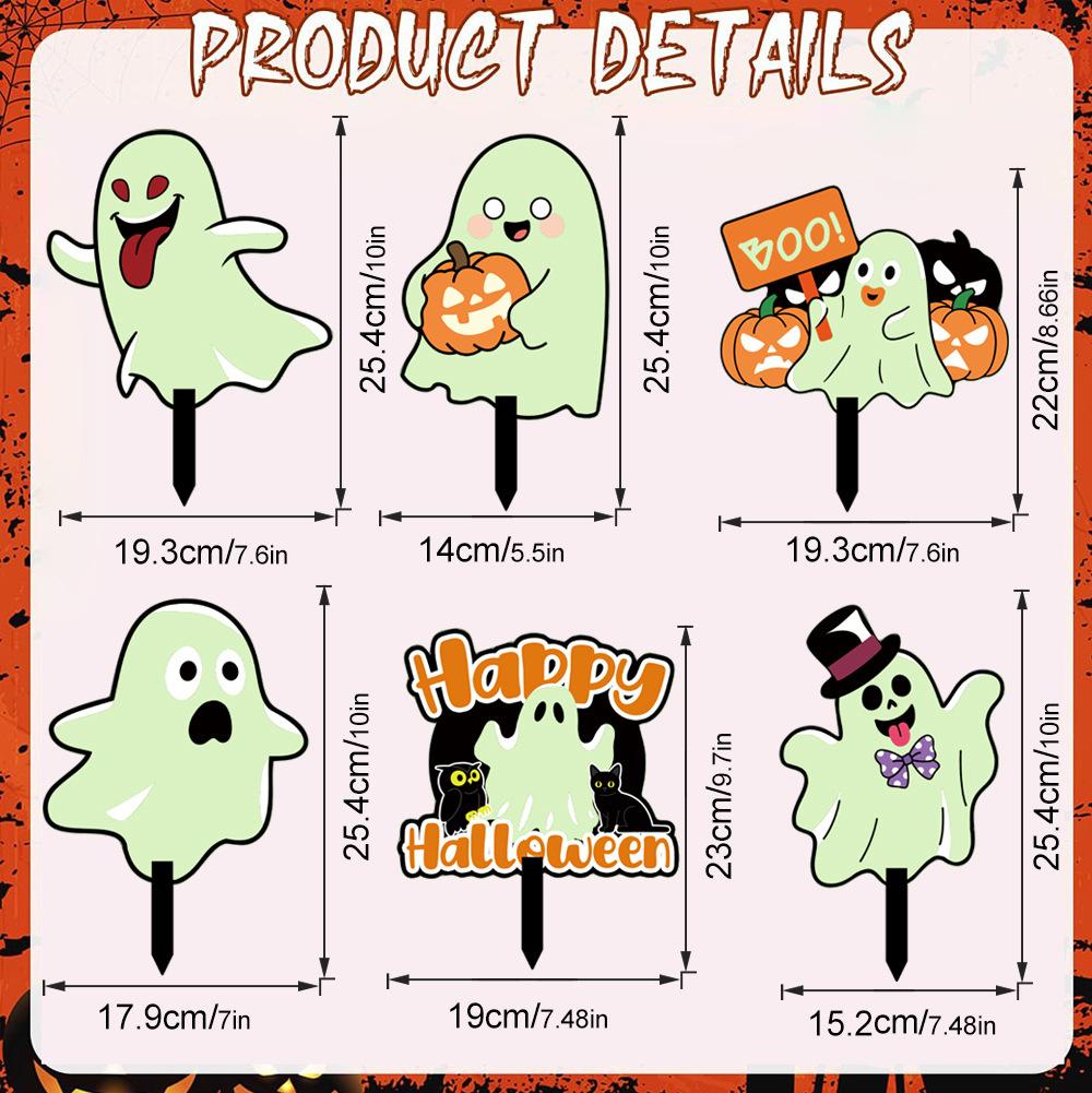 Outdoor Decorations - Glow in The Dark Skeleton Silhouette Lawn Signs for Halloween Lawn Garden Front Yard Decorations Outside