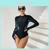 Ladies Onepiece Swimsuit With Zipper And Sun Protection For Water Sports Enthusiasts