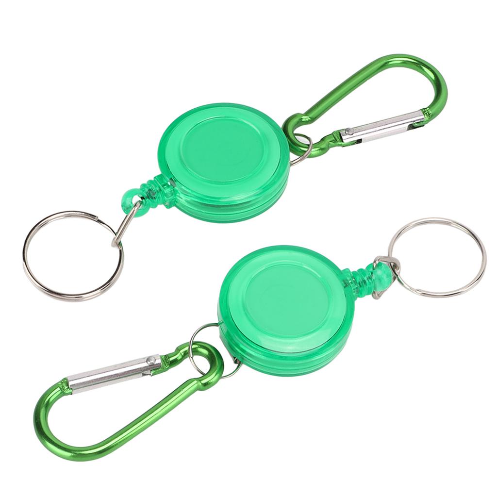 3 Stück Nylonseil Teleskopisches Einbrecherwerkzeug Mini Anti-Verlust Einziehbarer Zugschlüsselanhänger SchnalleGrün