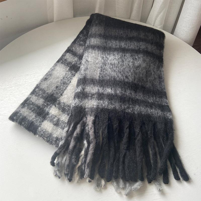 Winter New Women's Soft Imitation Cashmere Plaid Scarf Retro Scarf Women