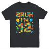 Kids 12 Year Old Building Blocks Bruh 12th Birthday Boy Shirt Kid Short Sleeve Tee