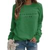 Women's Crew Neck Long Sleeve Loose Fit Sweatshirt Casual Letter Graphic Pullover