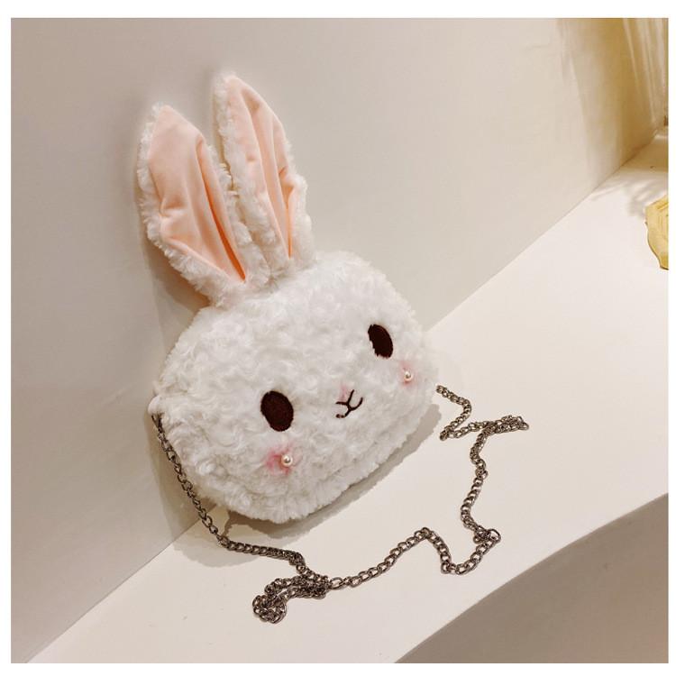 Cute Rabbit Mini Crossbody Bag With Zip Closure And Inner Pocket For Women