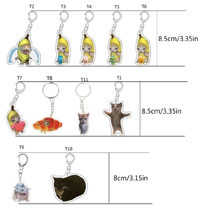 Practical Lovely Animal Banana Cats Keychain Small Pendant Versatile Daily Accessories for Home and Office Decoration