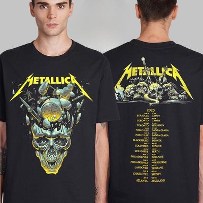 Rare Metallica M72 Tampa 2025 Pop Up Shop Tee In Tampa Florida At Raymond James Stadium On June 6 and 8 2025 Two Sided T-Shirt