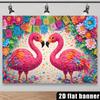 2D Colorful Flamingo Tapestry, Mexican Fiesta Cinco De Mayo Banner