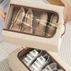 Zapatero Plegable Impermeable Diseño de Doble Ventana Caja de Almacenamiento Debajo de la Cama Almacenamiento de Zapatillas Deportivas