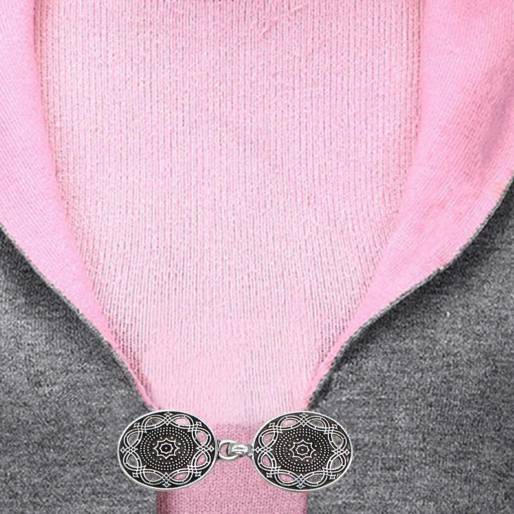 Vintage Sweater Clip Cape Cloak Clips Fashion Antique Elaborate Flower Shape Shawl Collar Clasp for Girl Women