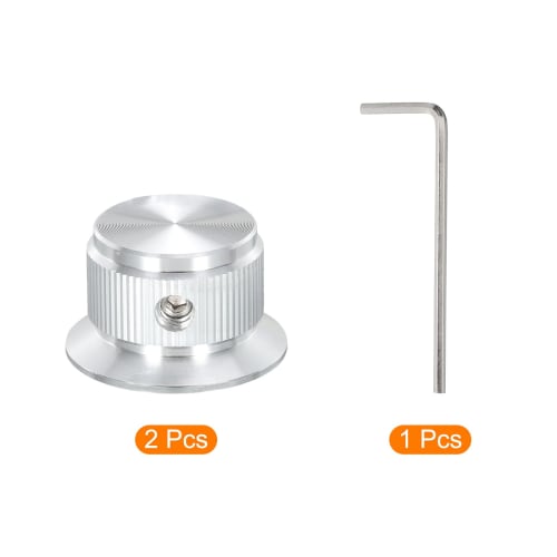 uxcell Potentiometer Knob, Aluminum Guitar Control Knob, 1 Shaft with Wrench, for Guitar, Bass, Audio, Power Amplifier, Volume Control, 24mm Diameter,