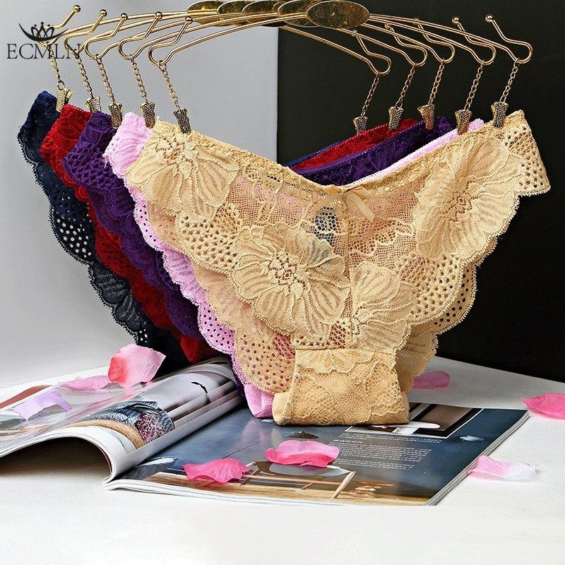 Women's Lace Seamless Underwear Panties Women Low Waist Comfortable Cotton Crotch Sexy Breathable Briefs Underpants