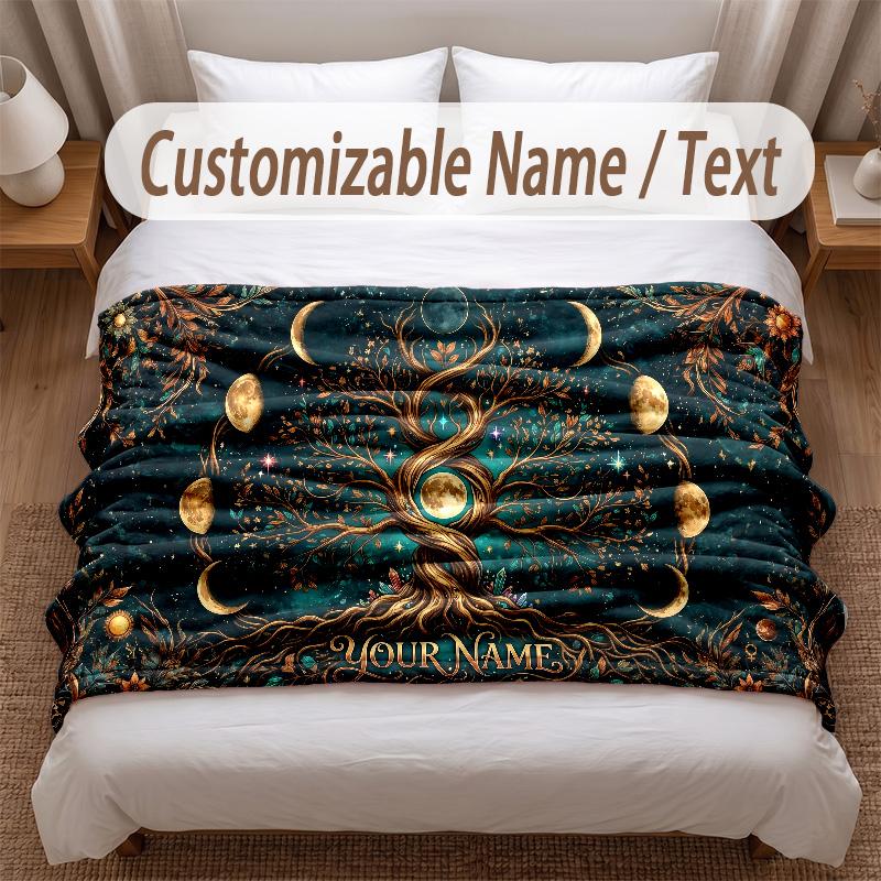 Music General Theme Soft Blanket Personalized Custom Name Text Print Warm Blanket Home Sofa Bedroom Decor