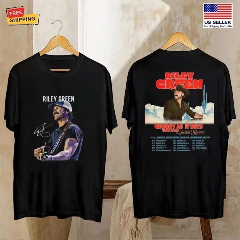 Riley Green Tour 2026 Cowboy As It Gets T-shirt Country Music Merch Fan Gift