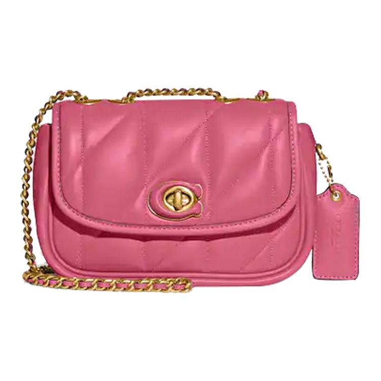 New COACH Pillow Nappa Soft Leather Crossbody Bag Shoulder Bag Women's Pink CA086-B4QDV