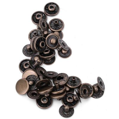 50 Set Pure Brass Snap Buttons Round Button Cloth Luggage Decoration Accessories