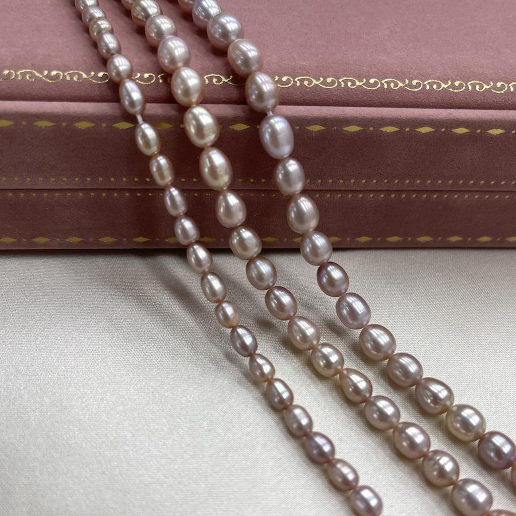1String, Purple Natural Freshwater Pearls, Handmade Rice Pearl Beads for Jewelry Making DIY, Cheapest Items Available 36cm