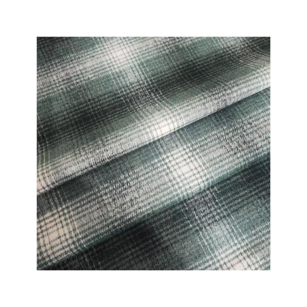 Shaoxing Brushed Plaid Fabric Shirt, Seasonal Fashion: Hats, Bags, Shoes, Hazy Plaid Coarse Woolen Collection.