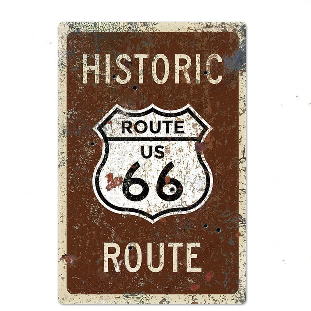 Vintage Metal Tin Signs Route 66 Posters Decor Metal Sign Plaque Vintage Retro Garage Wall Decor Fo Bar Club