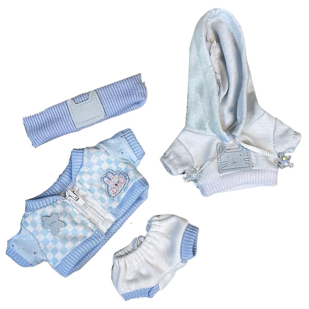 First And Second Generation Baby Clothes 17cm Doll Sitting Party Clothes Accessories Overalls