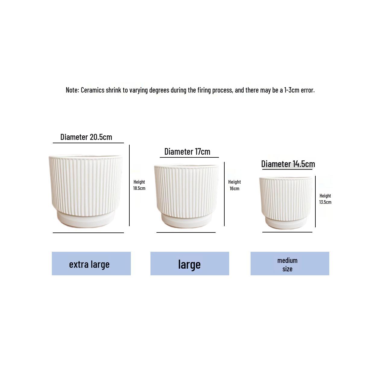 Очень большой скандинавский минималистичный керамический цветочный горшок для дома и балкона Medium with Plastic Tray