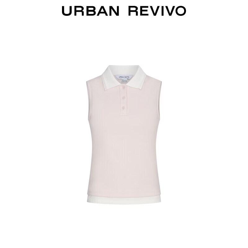 UR2026 Damen-Farbfeld-Ärmelloses Poloshirt