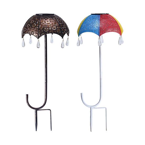 Solar Light Creative Realistic Looking Shape High Waterproof Brightness Easy Installation Decorative Iron Umbrella Style