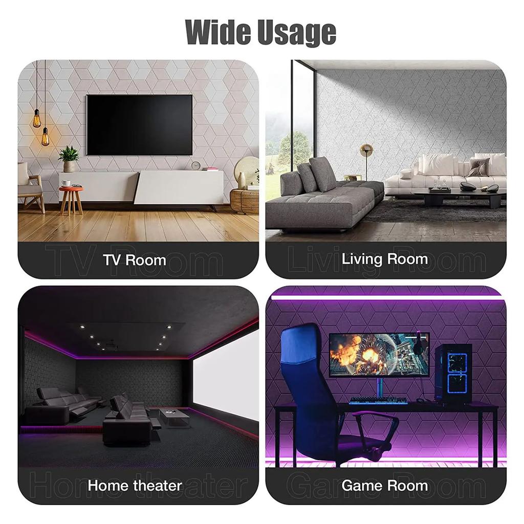 Pachet de 12 Panouri Hexagonale din Spumă Poliesterică Panouri de Perete Fonoizolate Plăci de Perete Hexagonale Perfecte pentru Studiouri de Living