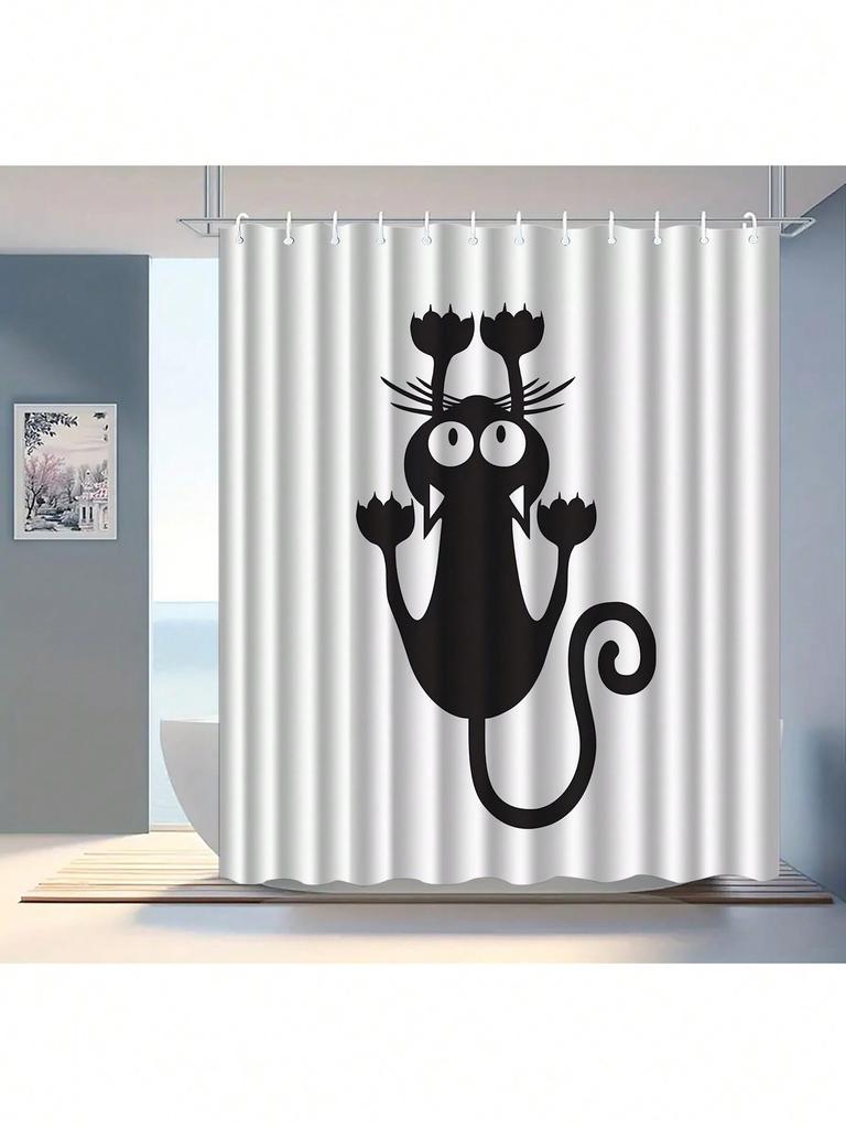 Playful Cat Shower Curtain: Embrace the Fun Design, Soft Fabric, and Whimsical Vibes for Your Quirky Bathroom