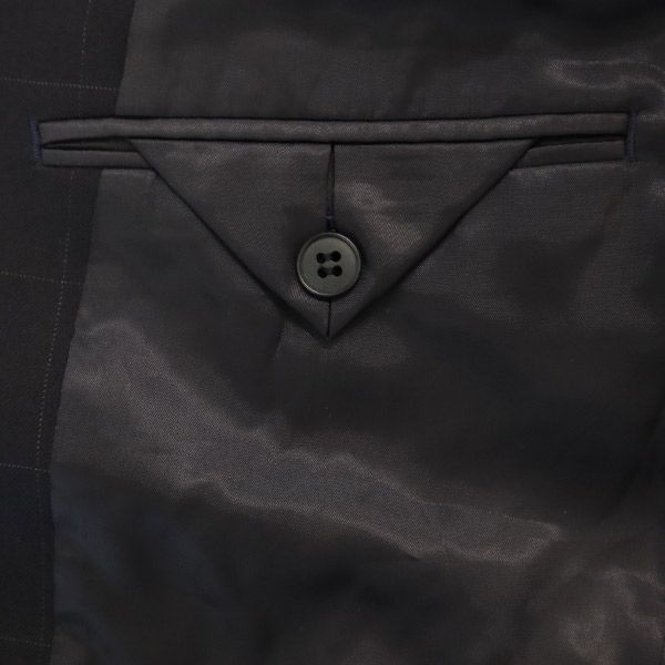 Brooks Brothers Wool Blend Check Tailored Jacket 39SHT Navy Men's Used