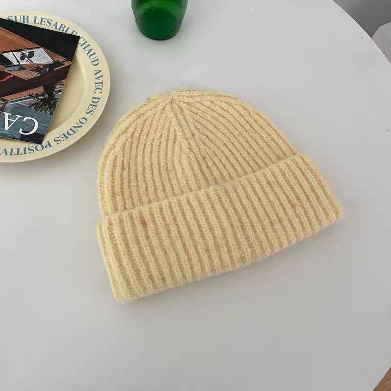 Korean Versatile and Simple Warm and Cold Hat Autumn and Winter Light Version Wool Knitted Hat Trendy Japanese Wool Hat