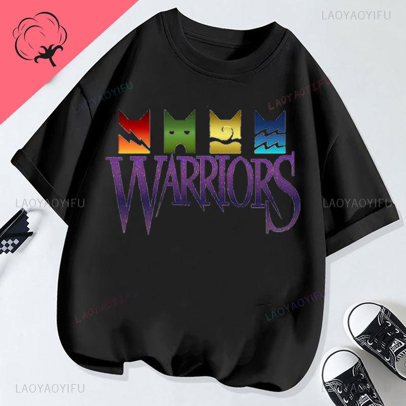 Warriors Cats Camisetas Cat Lover Tee Shoujo Girl Style Trendy Kawaii Cotton Popular Shirt Casual Summer Y2k Clothes Tops
