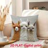 1Pc Cute Llama Pillow Cover Double Sided 2D Print Soft Linen Throw Pillow Cover Living Room Bedroom Sofa Decor Playful Vibe Gift