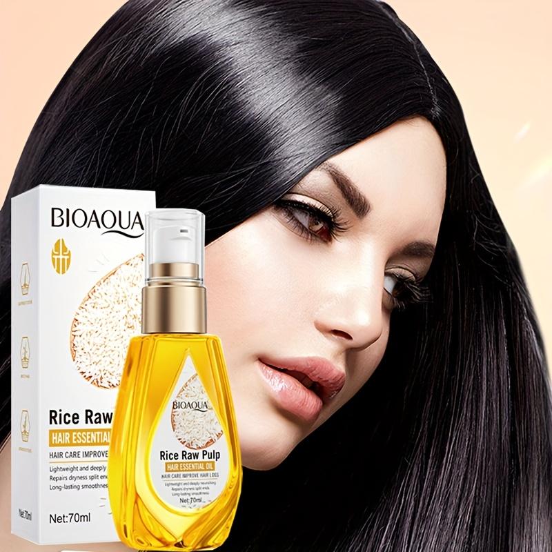 70ml Rice Raw Pulp Hair Essential Oil, Repairing and Hair Care, Easy To Absorb, Not Greasy, Smooth and Easy To Comb