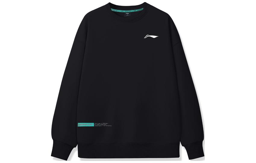 Свитшоты Li Ning Мужские Черные С Круглым Вырезом Умеренно Обычные AWDUA85-1 4XL