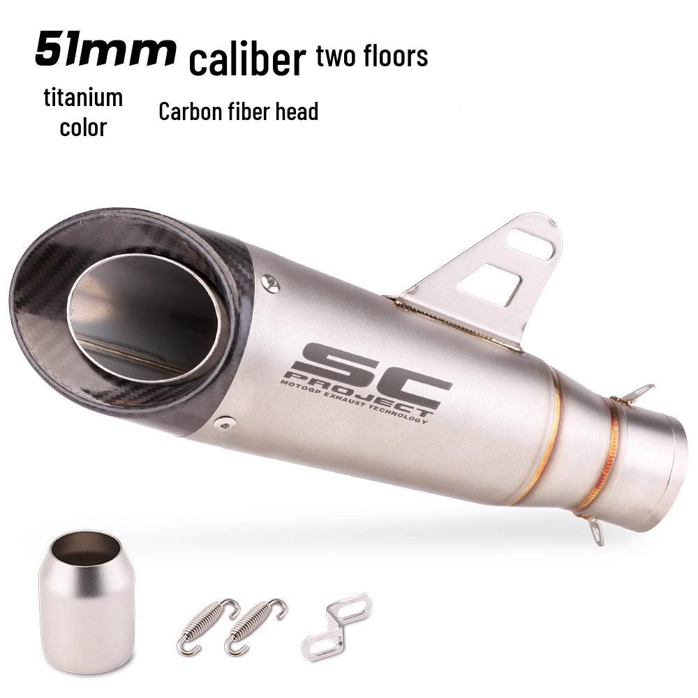 Modified SC Exhaust Pipe for Z900, Ninja 400, CB650R, R3 – Two-Layer 51mm