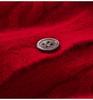 Lekasha Cashmere Goat Wool Cable Knit Polo Collar Short-Sleeve Top