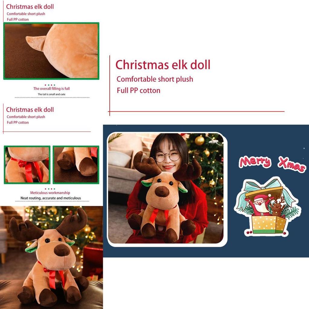 Adorable Christmas Elk Plush Toy Soft And Cuddly Deer Plushie Doll For Festive Decor