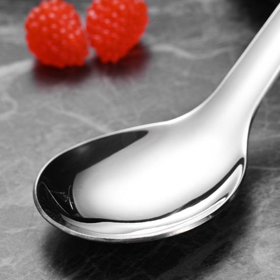 316 Stainless Steel Round Spoon with Deep Head Soup Ice Cream Spoon for Home Dishwasher Safe Rust-Proof Non-Slip Polished Camping Kitchenware