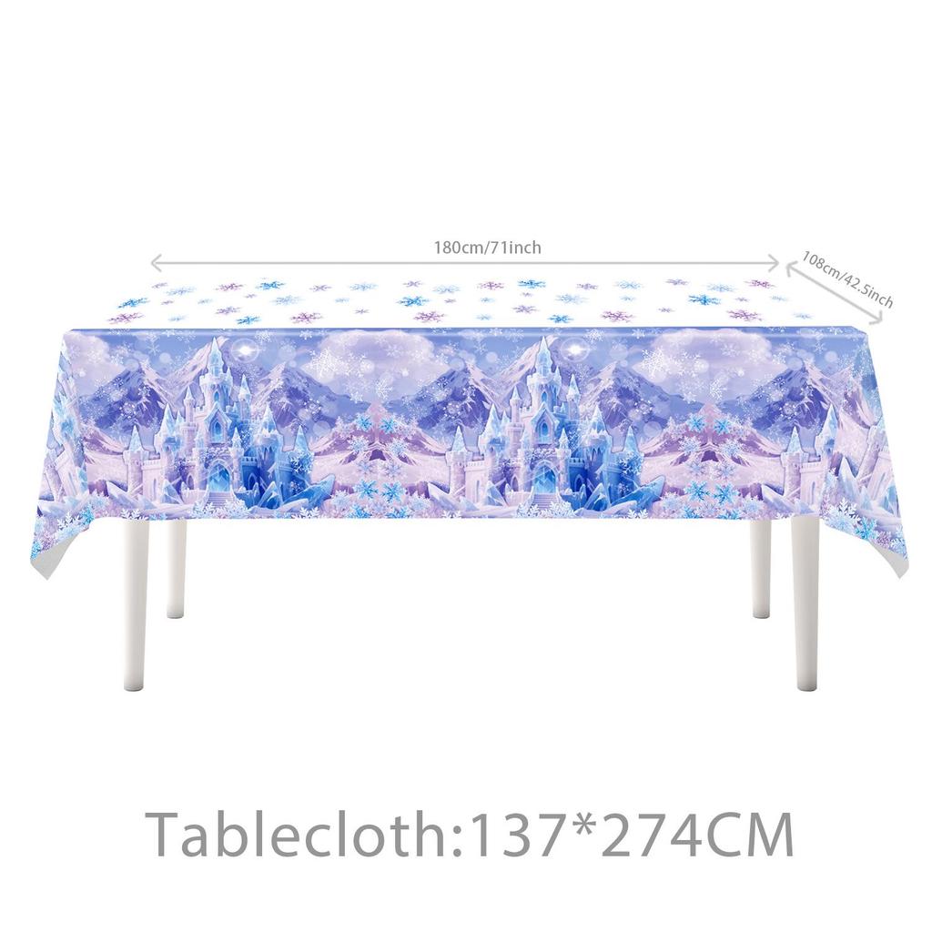 New Ice and Snow Queen Party Tableware: Plates, Napkins, Cups, and Tablecloths for Birthday Decorations