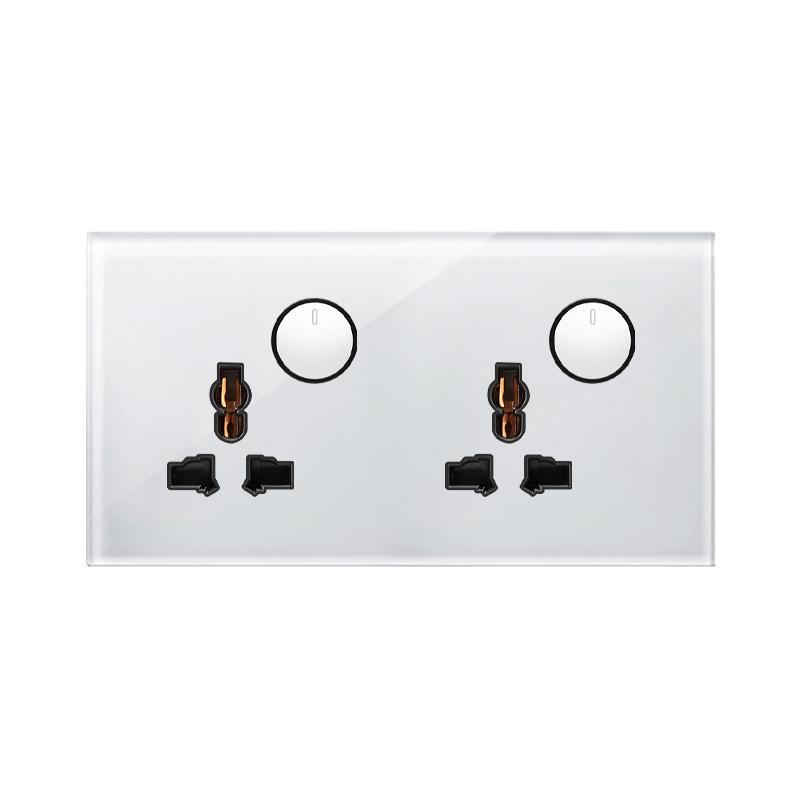 2025 LED Home Use Glass Panel Wall Light Switches Electric 220V Wall and Socket Durable Product