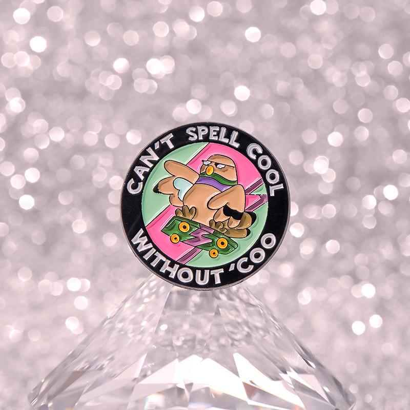 Creative Cartoon Alloy Bird Shape Brooch With Stylish Geometric Design And Vibrant Colors