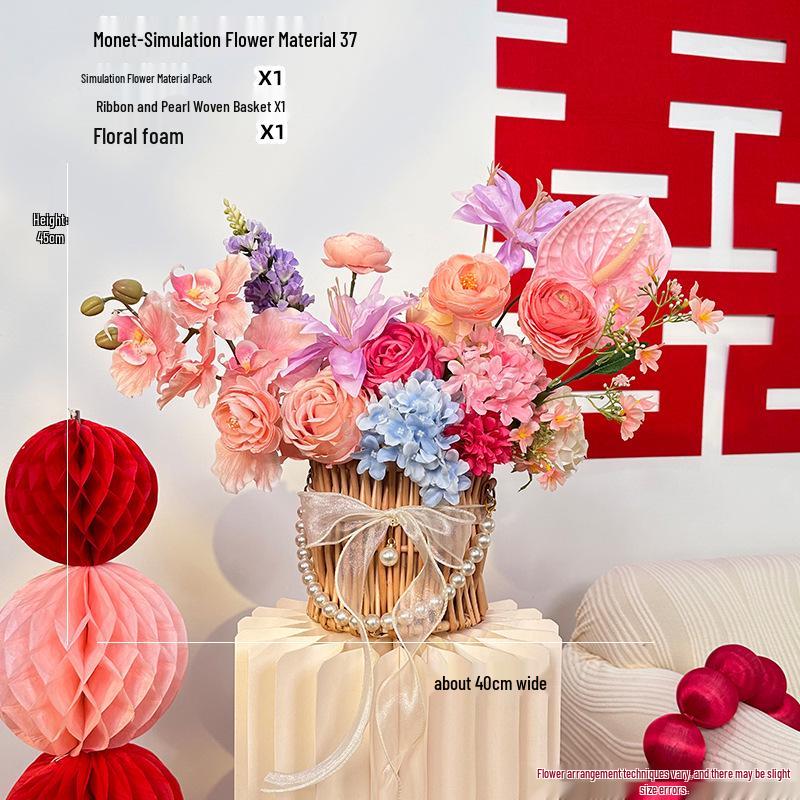 Romantic Wedding Aisle & Table Flower Arrangement: Floral Art Bouquet and Ornaments