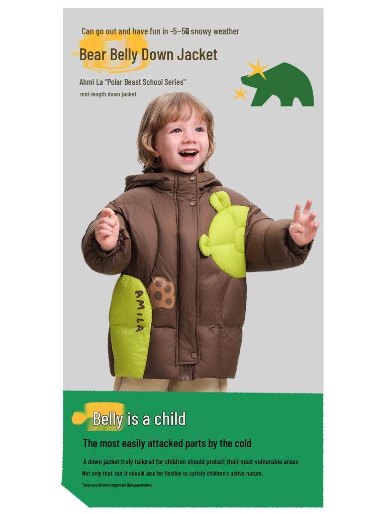 2025 Winter Mid-Length Down Jacket for Girls - Triple-Proof, 90% White Duck Down